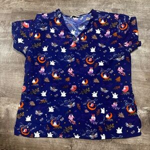 Gabby Brooke Halloween Theme Scrub Top Size 2x